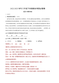 语文 01卷（江苏南京专用）：2022-2023学年八年级下学期期末考前必刷卷