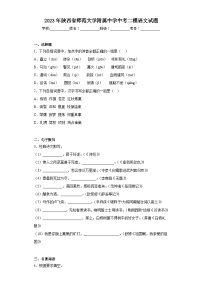 2023年陕西省师范大学附属中学中考二模语文试题（含答案）