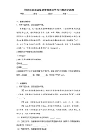 2023年河北省保定市莲池区中考二模语文试题（含解析）
