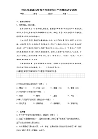 2023年新疆乌鲁木齐市水磨沟区中考模拟语文试题（含解析）