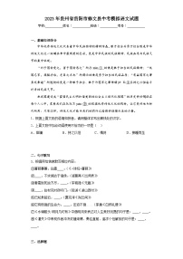 2023年贵州省贵阳市修文县中考模拟语文试题（含解析）