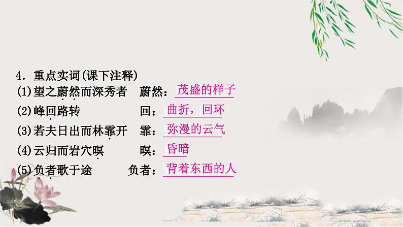 中考语文复习文言文基础储备练醉翁亭记课件05