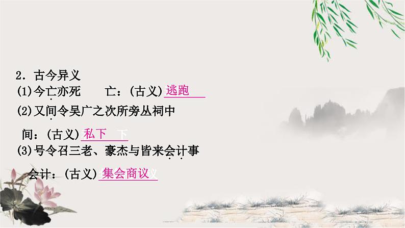 中考语文复习文言文基础储备练陈涉世家课件03