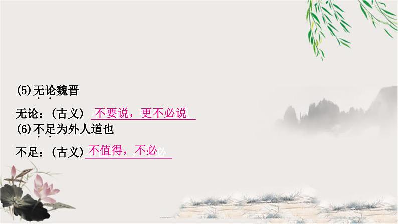 中考语文复习文言文基础储备练桃花源记课件第3页