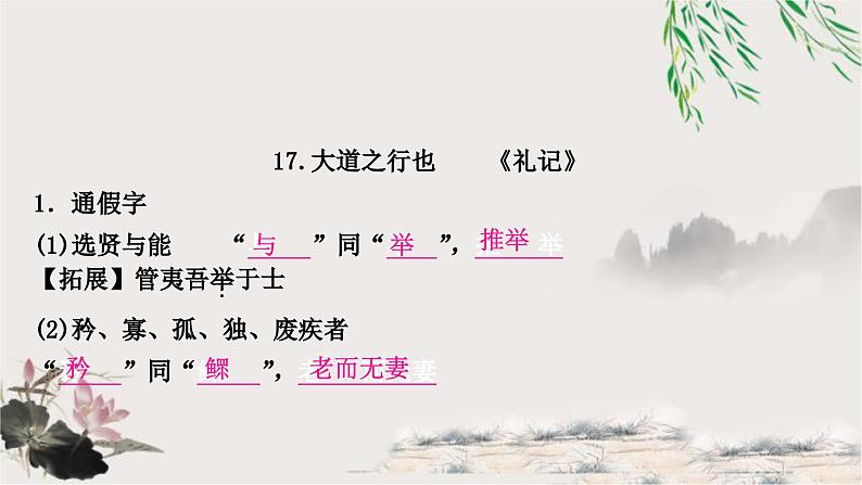 中考语文复习文言文基础储备练大道之行也课件01