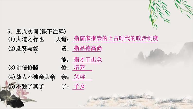 中考语文复习文言文基础储备练大道之行也课件04