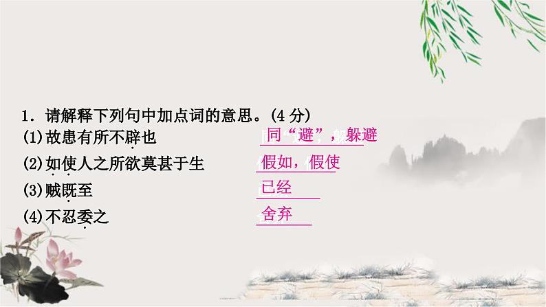 中考语文复习古诗文阅读专题二文言文阅读课件03