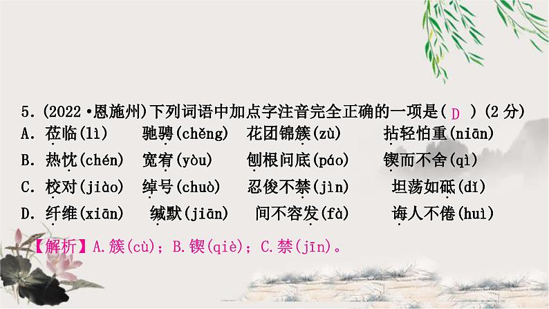 中考语文复习综合运用专题四字音、字形课件08