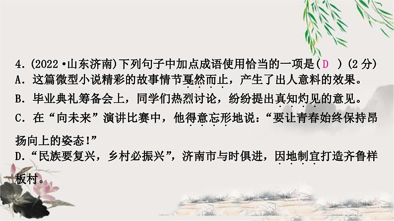 中考语文复习综合运用专题五词语的理解与运用课件08