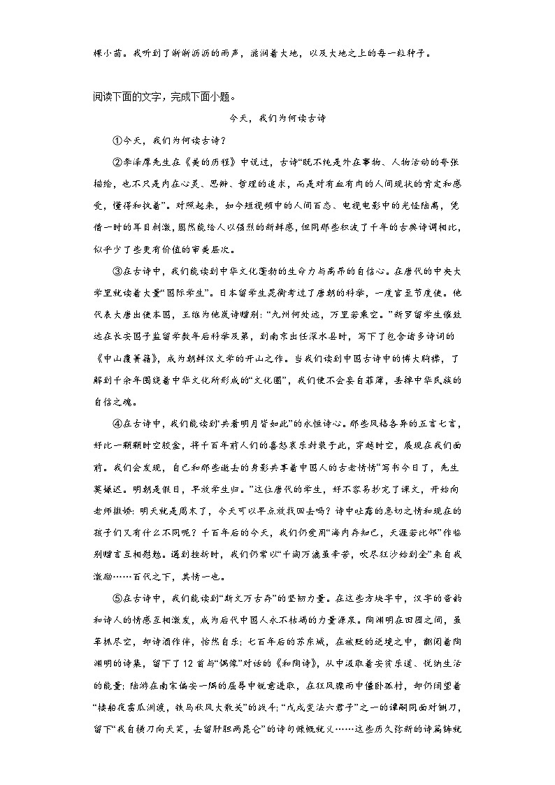 2023年湖北省咸宁市中考三模语文试题（含答案）第3页