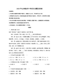 2023年山东临沂中考语文试题（Word版附答案）