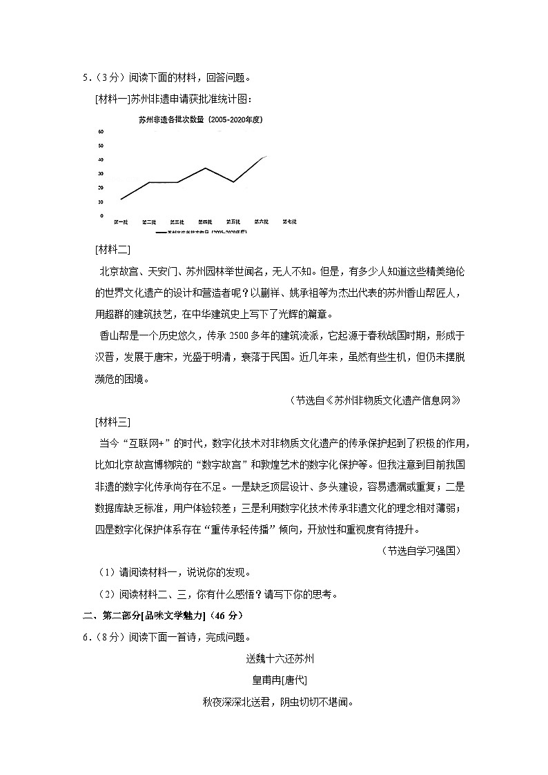 2021年江苏省苏州市工业园区中考语文一模试卷02