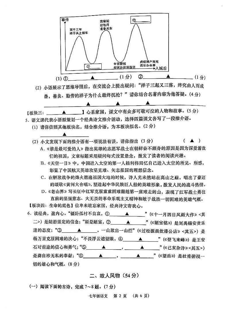 江苏省南通市2022-2023学年七年级下学期期末考试语文试题02