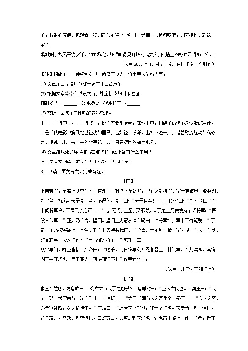 2023年山东省临沂市中考语文试卷（含解析）03