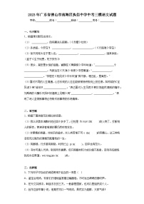 2023年广东省佛山市南海区执信中学中考三模语文试题（含解析）