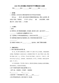 2023年江苏省镇江市润州区中考模拟语文试题（含解析）