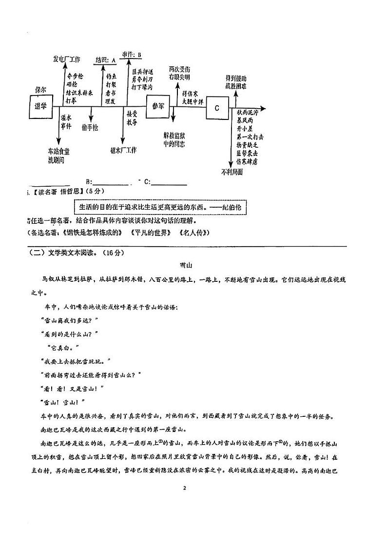 浙江省宁波市重点中学2022-2023学年八年级下学期期末考试语文试卷02