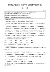 北京市大兴区2022-2023学年七年级下学期期末考试语文试卷（含答案）