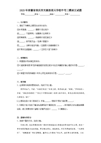 2023年安徽省安庆市太湖县望天学校中考三模语文试题（含答案）