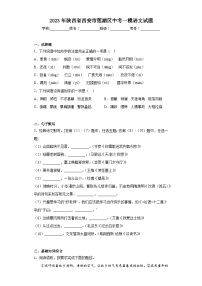 2023年陕西省西安市莲湖区中考一模语文试题（含解析）