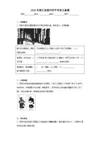2023年浙江省温州市中考语文真题（含解析）