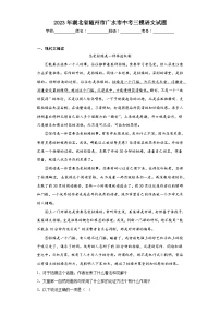 2023年湖北省随州市广水市中考三模语文试题（含答案）