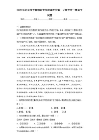 2023年北京市首都师范大学附属中学第一分校中考三模语文试题（含答案）