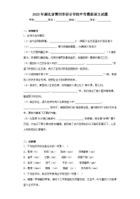 2023年湖北省黄冈市部分学校中考模拟语文试题（含解析）