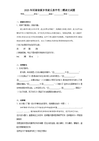2023年河南省新乡市封丘县中考二模语文试题（含答案）