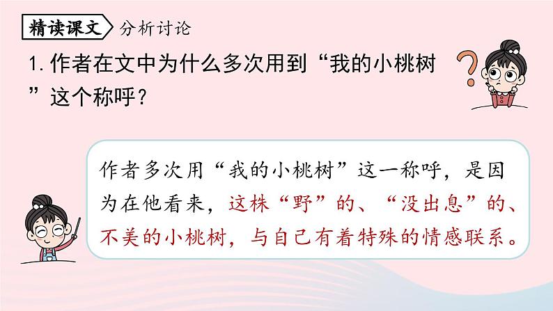 2023七年级语文下册第5单元19一棵小桃树第2课时课件（部编版）04