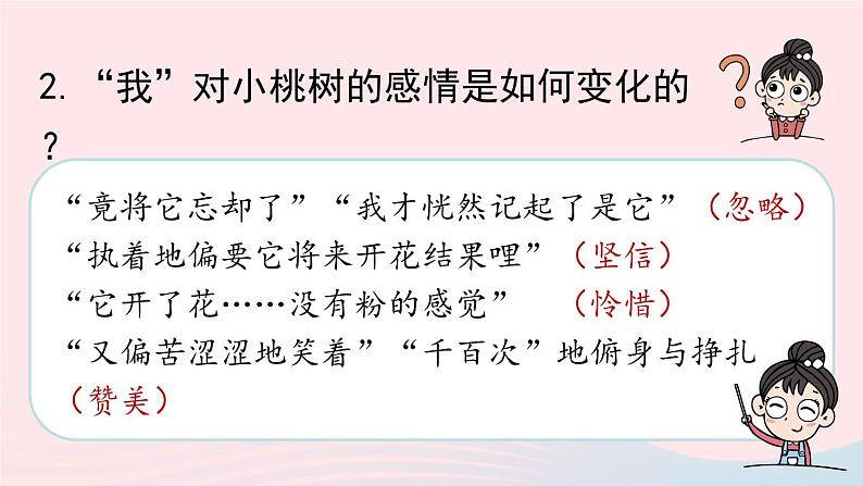 2023七年级语文下册第5单元19一棵小桃树第2课时课件（部编版）05