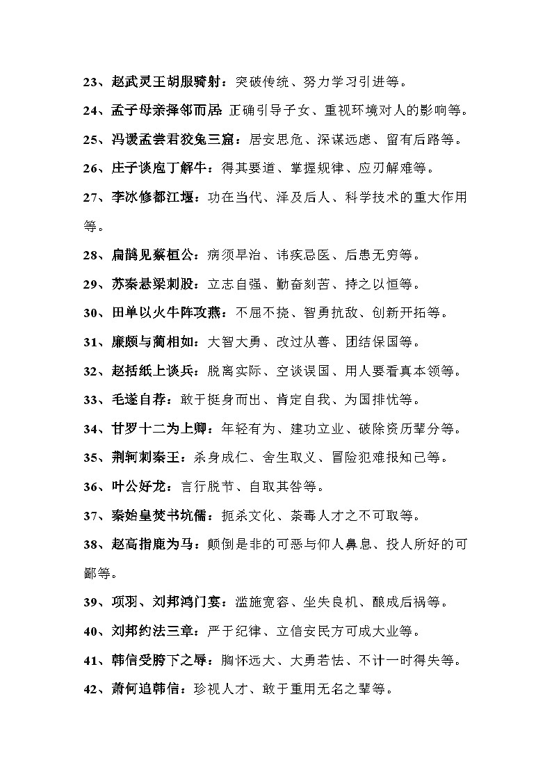 初中语文100个常见典故及用法第2页