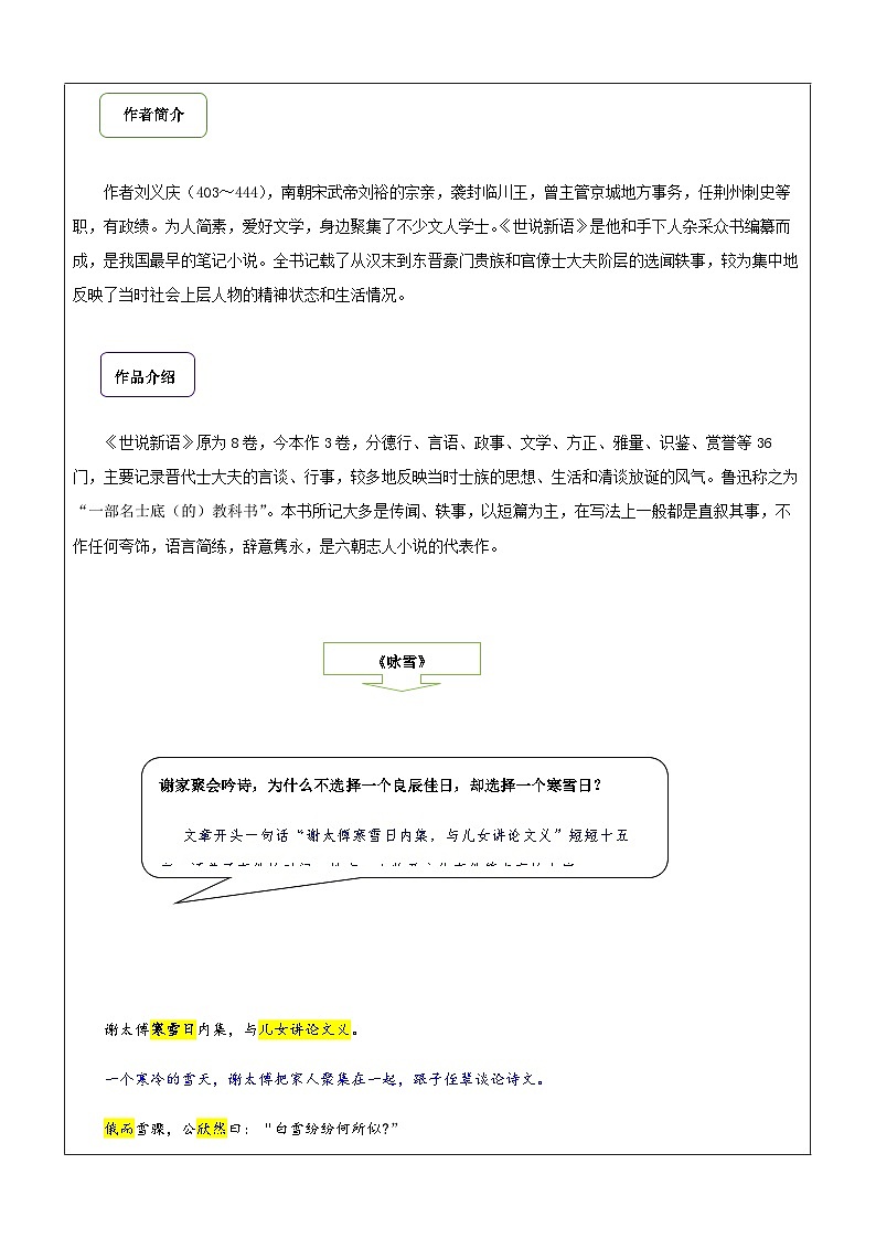 暑假新部编版七年级语文第6讲-《世说新语》+《世说新语》选读 课件教案03