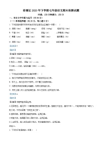 精品解析：湖南省株洲市荷塘区2019-2020学年七年级下学期期末语文试题（解析版）