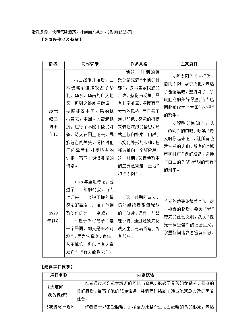 统编版语文九年级上册暑期提升讲练 第7讲 《艾青诗选选》《 水浒传》（原卷版+解析版）02