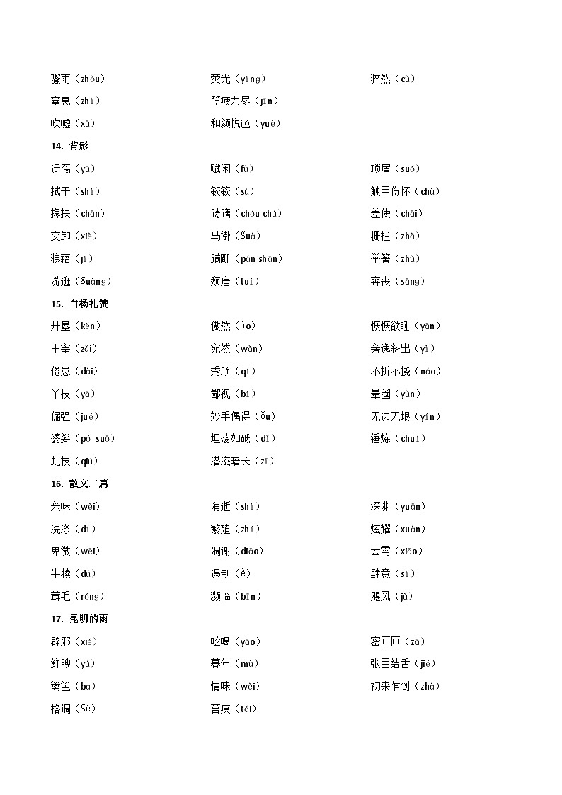 统编版语文八年级上册暑期提升讲练 第1讲 字音字形（原卷版+解析版）03