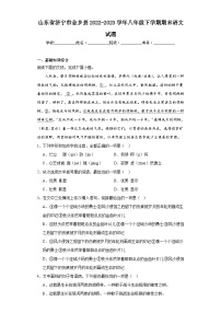 山东省济宁市金乡县2022-2023学年八年级下学期期末语文试题（含答案）