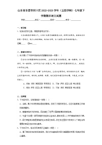 山东省东营市河口区2022-2023学年（五四学制）七年级下学期期末语文试题（含答案）