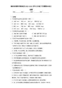 湖南省衡阳市衡南县2022-2023学年七年级下学期期末语文试题（含答案）