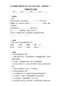 山东省烟台市福山区2022-2023学年六年级（五四学制）下学期期末语文试题（含答案）