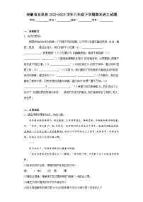 安徽省东至县2022-2023学年八年级下学期期末语文试题（含解析）