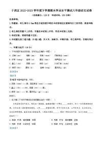 精品解析：辽宁省沈阳市于洪区2022-2023学年八年级下学期期末语文试题（解析版）