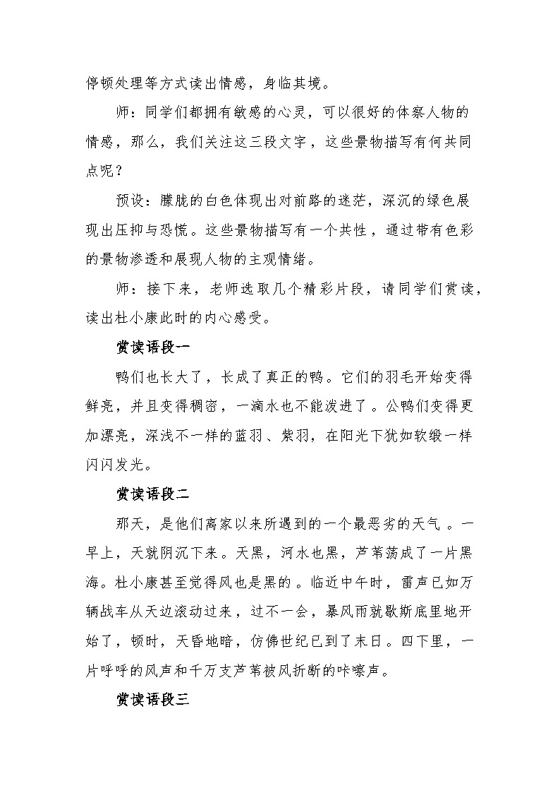 部编版语文九年级上册 17 《孤独之旅》教学设计第3页