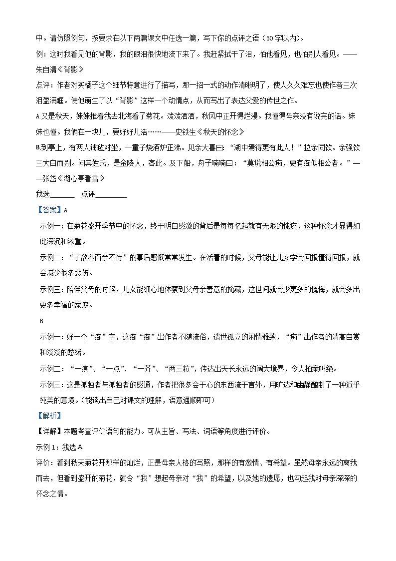 精品解析：2023年广东省深圳市南山区十二校中考二模语文试题（解析版）03