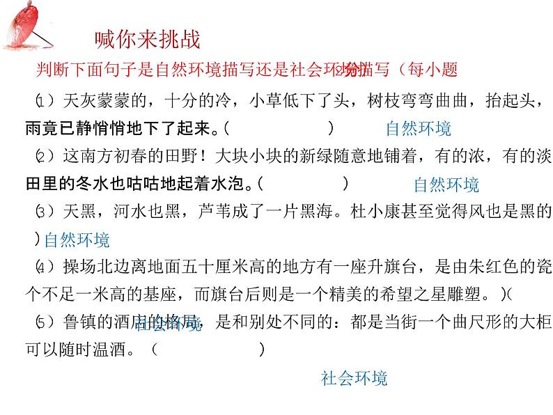 中考语文二轮专题复习：记叙文阅读之环境描写课件PPT第6页