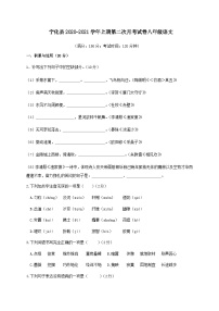 福建省三明市宁化县2020-2021学年八年级语文上学期月考试题