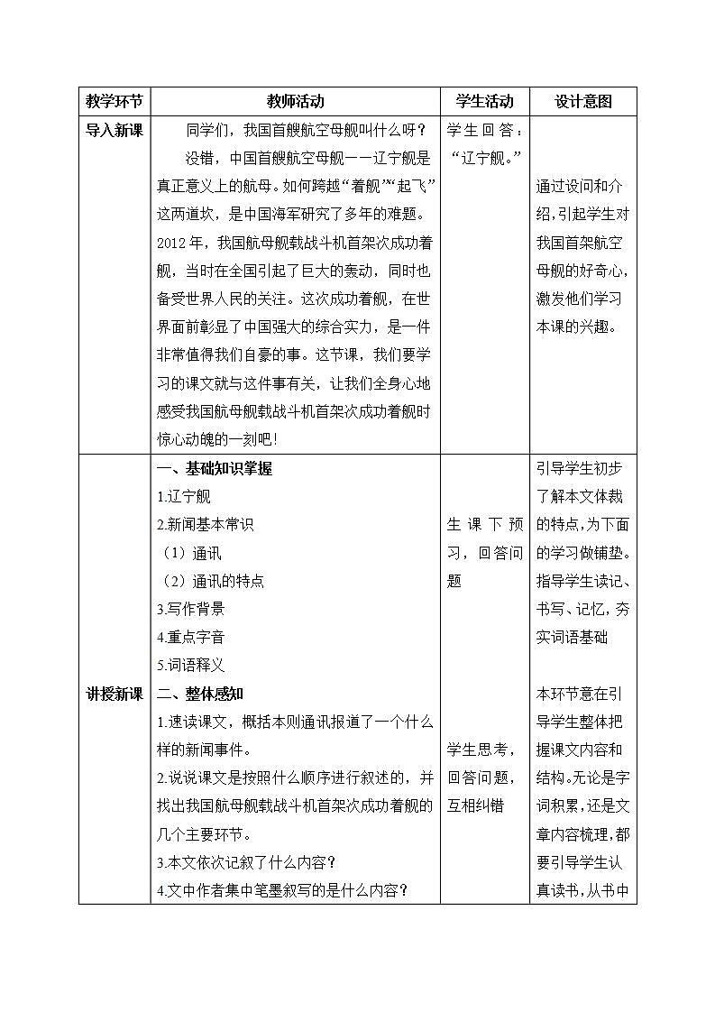 【核心素养目标】人教部编版初中语文八年级上册 《一着惊海天——目击我国航母舰载战斗机首架次成功着舰》课件+教案+同步分层练习（含答案）02