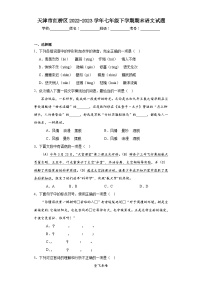 天津市红桥区2022-2023学年七年级下学期期末语文试题（含答案）