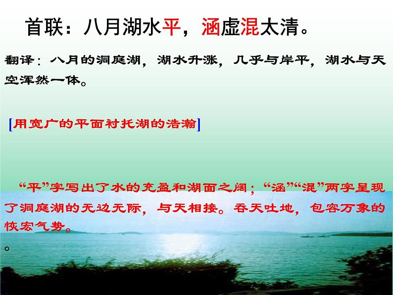 部编版八年级语文下册课外古诗词诵读《望洞庭湖赠张丞相》课件06