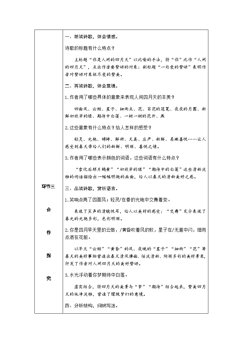 人教部编版语文九上 5《你是人间四月天》课件PPT+导学案+课文朗读03